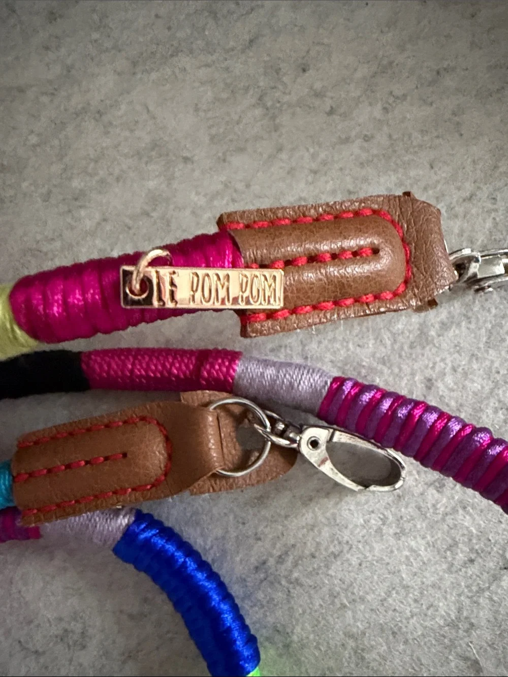 Woman’s Multicolor Wrapped Lanyard Strap - Pink, Blue, Green